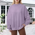 thumbnail image 2 of larppty Womens Oversized Sweatshirts Turtleneck Pullover Long Sleeve Solid Color Tops Fall Fashion Outfits 2025 Clothes (Purple, 3XL), 2 of 4