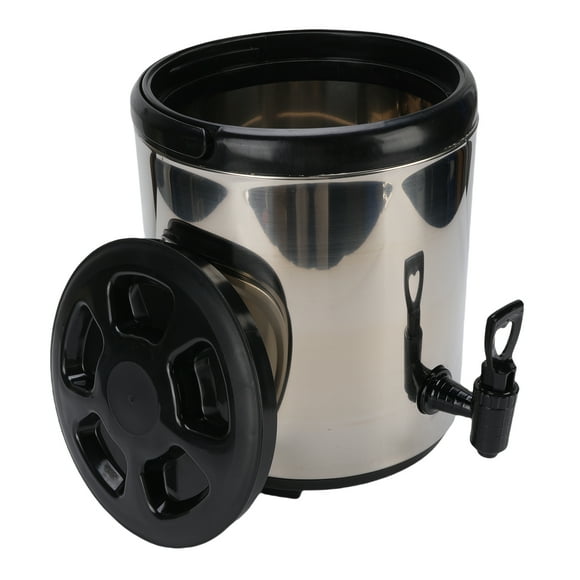 304 Stainless Steel Insulated Beverage Dispenser, 1.5 Gallon 6 Liter Thermal Hot and Cold Drink Server Dispenser with Handle, Foodgrade for Hot Tea Coffee Drink Shop