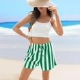 thumbnail image 5 of Inleife Women's Beach Lounge Shorts Casual Striped High Waisted Sleep Pajama Shorts Green L, 5 of 6