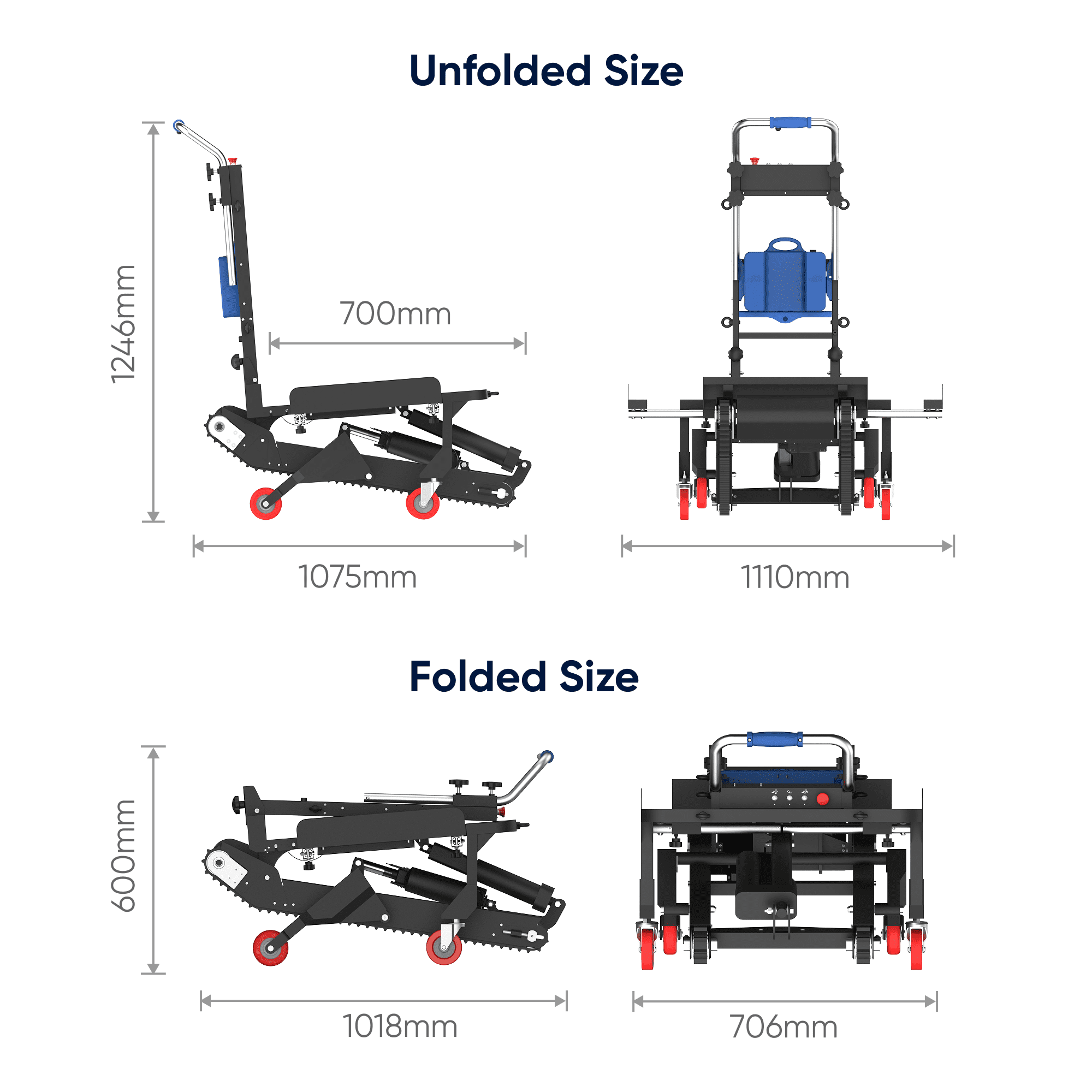 Electric Stair Climber Dolly 551 lbs Self-Balancing Stair Climbing Hand Truck CT250S