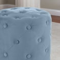 thumbnail image 2 of Beverly Modern Contemporary Round Tufted Upholstered Velvet Ottoman with Gold Metal Base, 2 of 5