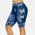 thumbnail image 1 of MKLEKYY Mallas deportivas para mujer, informales, para correr, con estampado floral, ajustadas, de cintura alta, elásticas, para fitness, yoga, 1 of 2