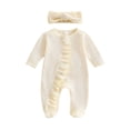 thumbnail image 1 of Baby Bodysuit For Boys And Girls Long Sleeve Footed Romper with Snap Closure In Solid Colors For Fall And Winter Infant Wear, 1 of 6