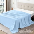 thumbnail image 3 of Emperor Flat Sheet Only, 1 Piece, 800 Thread Count, 100% Egyptian Cotton, Sateen Weave, Soft & Breathable, Light Blue Solid, Hotel Quality, 3 of 4
