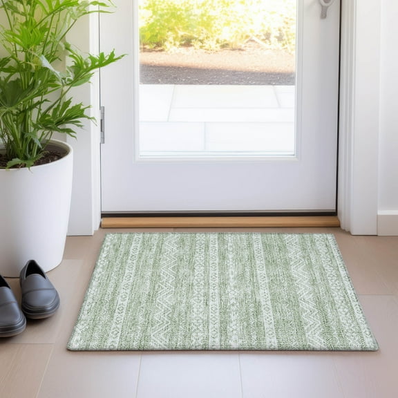 Addison Rugs Chantille Indoor/Outdoor Transitional Southwest Aloe Washable Rectangle Rug, 1'8" x 2'6"
