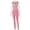 Red, variant on Women's Leopard Print Halter U-Neck Sleeveless Waistband Backless Jumpsuits, Sexy