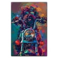 thumbnail image 3 of Portuguese Water Dog Riding a motorcycle Poster Unframe, Portuguese Water Dog Canvas Frame Ready to Hang - Modern Bathroom Decor - Dog Breed Poster, 3 of 6