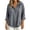 Gray-02, variant on Women's Hooded Half-Button-Down Top with 3/4 Sleeves Casual Drawstring Hood Blouse and Rounded Hem Shirts