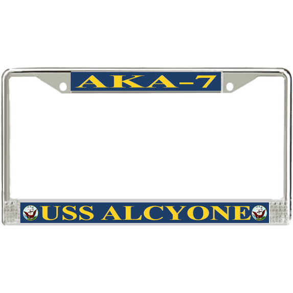 USS Alcyone AKA-7 License Plate Frame