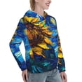 thumbnail image 6 of Lsque Sunflower Starry Night Vibes Pattern Casual Women's Hoodie,Hooded Sweatshirt with Kangaroo Pocket,Pullover Hoodie with Eye-catching Drawstrings-Small, 6 of 7