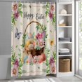 thumbnail image 6 of Easter Eggs Long Shower Curtain Set, Waterproof Shower Curtains for Bathroom, Watercolor Eggs Flowers Butterfly Spring Beige Washable Fabric Bath Curtain for Bathtub with Hooks 72x84 Inches, 6 of 9