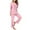 Pink, variant on VBTAPA Womens 2 Piece Pajama Sets Solid Color Pleated Tunic Tops and Pants Matching Lounge Set Loose Comfy Sleepwear Soft Nightwear Navy L