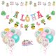 thumbnail image 4 of 1 juego de globos para decoración de tartas con pancarta hawaiana, delicados y creativos suministros para fiestas., 4 of 5