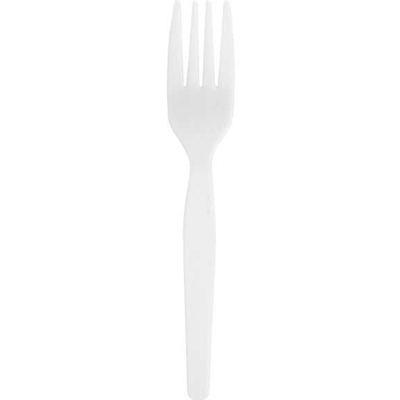 Genuine Joe Heavyweight White Plastic Forks - 100/Box - Polystyrene - White | Bundle of 2 Boxes
