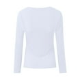 thumbnail image 5 of Towmus Womens Long Sleeve Scoop Neck Ribbed Knit Fitted Casual Tops Tee Slim Basic Shirts, 5 of 5