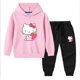 thumbnail image 3 of Hello Kitty primavera y otoño nueva ropa para niños Sudadera con capucha suéter pantalones de dos piezas de algodón para bebé traje de manga larga para niños, 3 of 5
