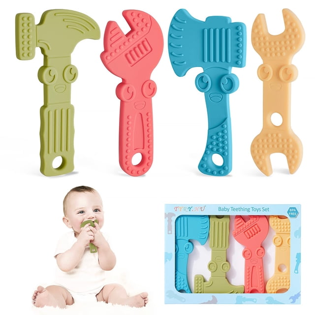 Molares de silicona para bebés Tyry.HU de Teething Toys, de 0 a 6, 6 a 12 meses, paquete de 4
