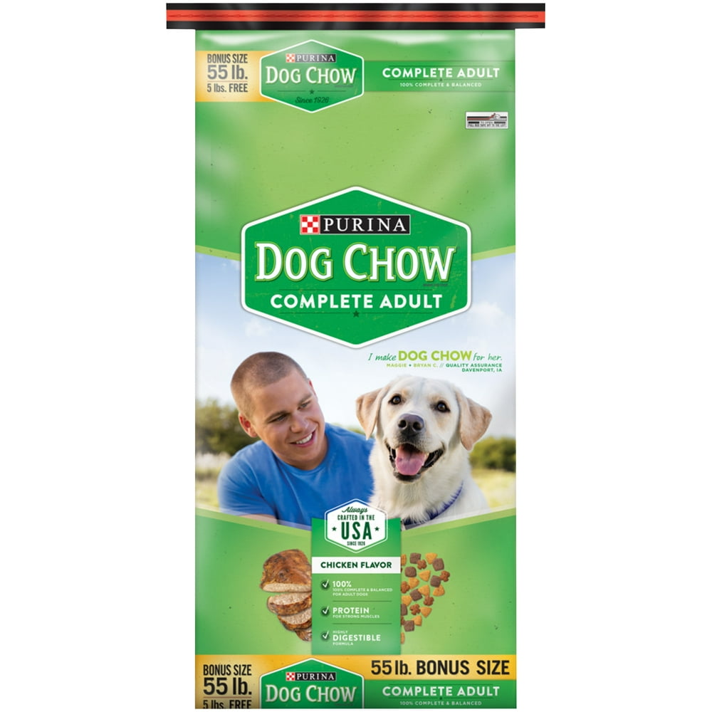 Purina Dog Chow Dry Dog Food, Complete Adult Chicken Flavor, 55 lb. Bag