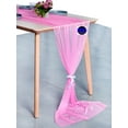 thumbnail image 4 of MDS pack of 12 Wedding 29 x 120 inches Sheer chiffon Table Runner for Rustic Boho Wedding Banquet Decor for 10Ft Table Runners - Bubblegum pink, 4 of 6