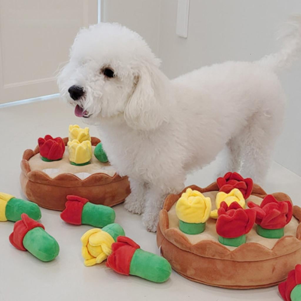Dog Plush Toy Hide and Seek Snuffle-Feeder Interaction Pet Aggressive Chewer Sniff-Training Dog Squeak Toy Treats Puzzle
