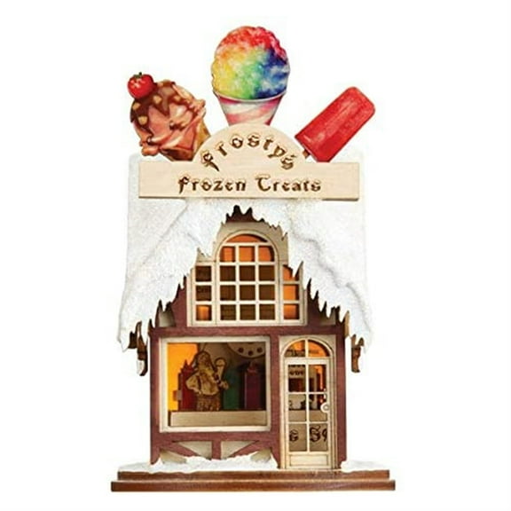 Old World Ginger Cottages Wooden Ornaments (#80043) Frosty's Treat Shop, 4.75"