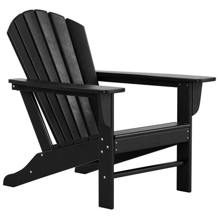 Polytrends Altura Outdoor Eco-Friendly All Weather Poly Patio Adirondack Chair - Black