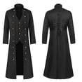 thumbnail image 2 of Mens Pirate Coat Halloween Gothic Cosplay Costume Stand Collar Renaissance Steampunk Tailcoat, 2 of 9