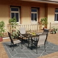 thumbnail image 2 of HAPPATIO Gray 5-Piece Metal Patio Outdoor Dining Set, 2 of 8