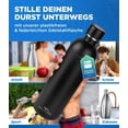 thumbnail image 3 of Botella de agua MATE OF STEEL de 1 L de acero inoxidable hermética, 3 of 7
