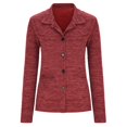 thumbnail image 4 of Cardigans pour Femmes - Manches Longues Tricotées Bouton Mode Automne 2023 Gris, 4 of 6