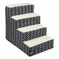 thumbnail image 2 of Majestic Pet 4 Step Portable Dog Stairs for Small Dogs to get on Bed Supports 25 lbs or Less – Dog Steps for High Bed with Machine Washable Cover – Pet Stairs for Cats Boho Arrow Navy Blue, 2 of 4