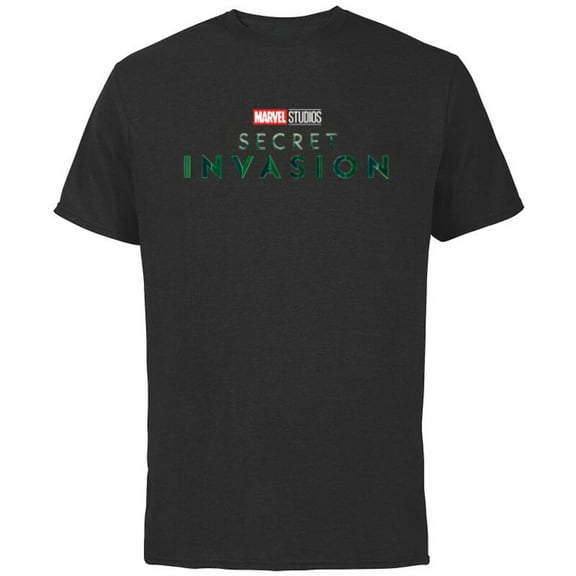 Marvel Studios Secret Invasion Series Title Logo Disney - Short Sleeve Cotton T-Shirt for Adults - Customized-Black