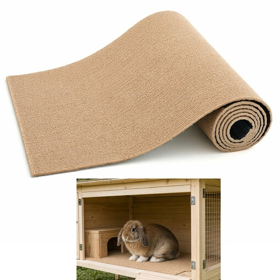 Lsupdaol 3.28 ft Self Adhesive Rabbit Scratch Mat Cuttable Small Animal Pad Black