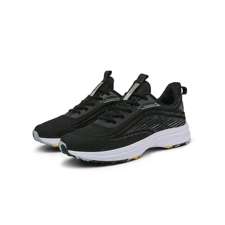 

Woobling Womens Walking Shoe Fitness Workout Running Shoes Sport Sneakers Jogging Trainers Wear-resistant Athletic Sneaker Lace Up Breathable Black 5.5