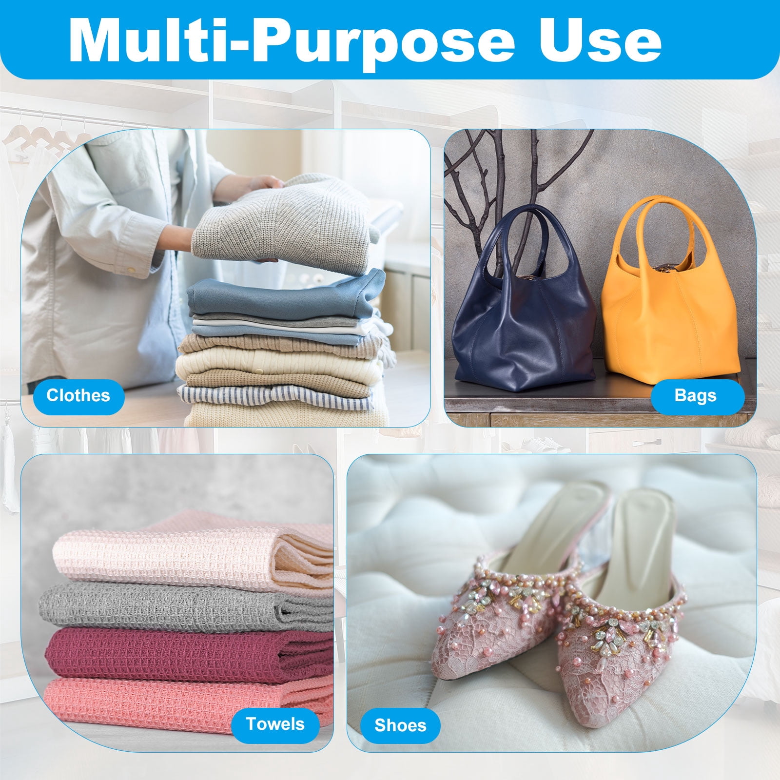 Dust Bags for Handbags, Clear Handbag Organizer Bags Hanging Purse Storage Protector Bag with Zipper Handle for Shoe Scarf Clothes Hat, Pink(2 Bags)