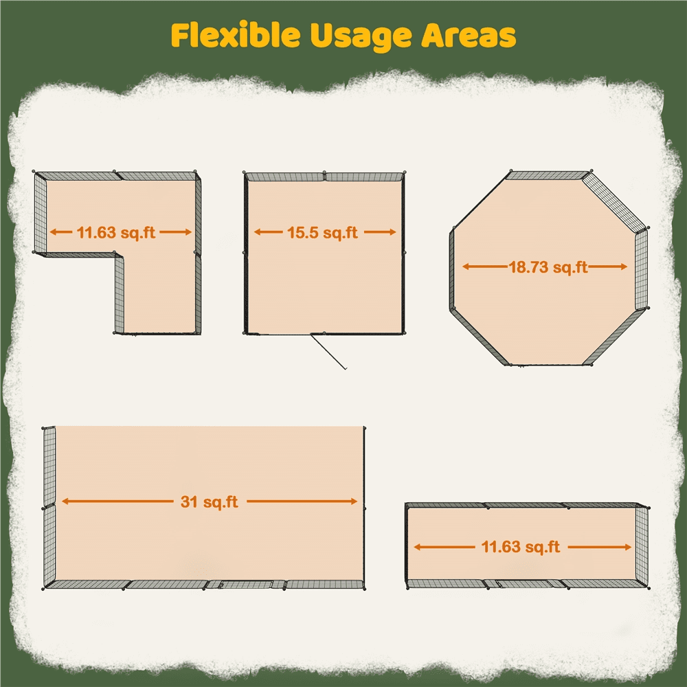 Renwick 8 Panels 20" Tall Foldable Dog Playpen Panels, Black