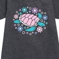 thumbnail image 2 of Instant Message - Turtle And Flowers - Toddler & Youth Girls Fleece Dress, 2 of 5