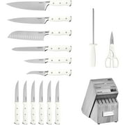 Cuisinart C77WTR-15PG Triple Rivet Collection 15-Piece Cutlery Block Set, White/Grey