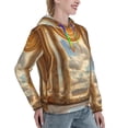 thumbnail image 6 of Picia Golden Drapes Pillars Clouds Pattern Casual Women's Hoodie, Hooded Sweatshirt with Kangaroo Pocket, Comfortable Pullover with Eye-catching Drawstrings-Large, 6 of 7