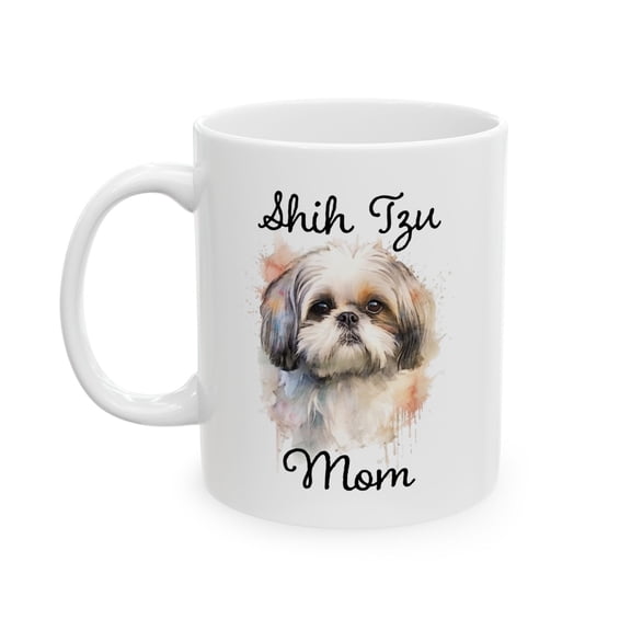 Watercolor Shih Tzu Ceramic Mug Dog Lover Gift Cute Pet Coffee Cup Dog Mom