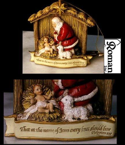 santa and baby jesus ornament