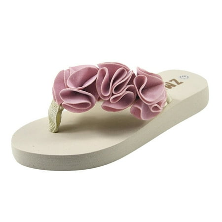 

Follure Girl women s casual shoes Women s Fashion Casual All-purpose Hermitage Flower-cake Slippers Shoes Pink 39