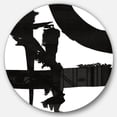 thumbnail image 1 of Designart 'Black & White Crossing Paths I' Geometric Metal Circle Wall Art, 1 of 3