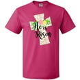 thumbnail image 3 of Inktastic He is Risen Cross with Script and Flowers T-Shirt, 3 of 5