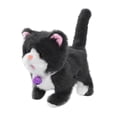 thumbnail image 2 of Juguete electrónico de simulación de gato que camina con función de cola de meneo suave con Gris, 2 of 9