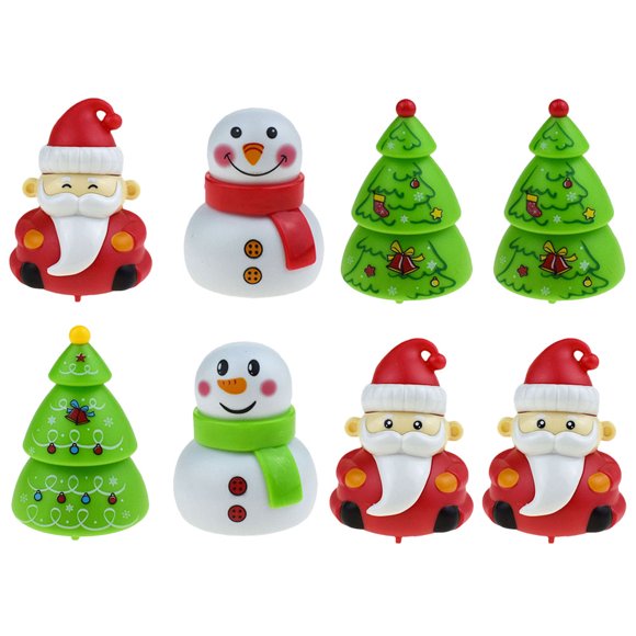 ColoMX 8 piezas de juguetes navideños de cuerda con diseño navideño, adornos de escritorio navideños, juguetes para niños (estilo mixto)