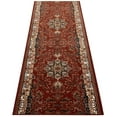 thumbnail image 1 of Custom Size Medallion Red Oriental Printed Runner Rug 36 inch Wide and Customize Choice of Your Length Cut to Size Canvas Backng Hotel Quality Rug Runner, 1 of 8