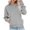 Gray, variant on fartey Womens Sweatshirts Round Neck Solid Color Top Trendy Pullover Sweatshirt Long Sleeve Casual Shirt Blouse with Pockets