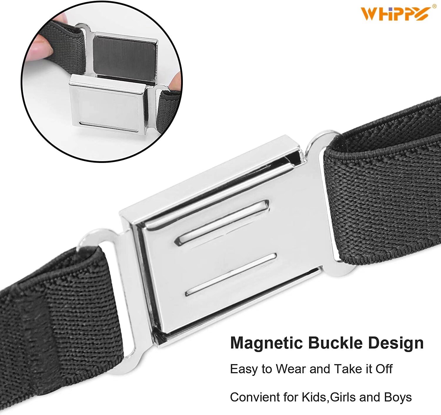 Whippy Kids Adjustable Elastic Belt with Magnetic Buckle photo 5