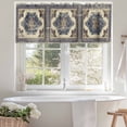 thumbnail image 4 of Light Beige Blue Flower Valances for Windows, 60 x 18in, Medieval Ethnic Turkish Retro Rod Pocket Kitchen Valance Curtain Light Filtering Window Treatments for Living Room Bedroom, 1 Panel, 4 of 7